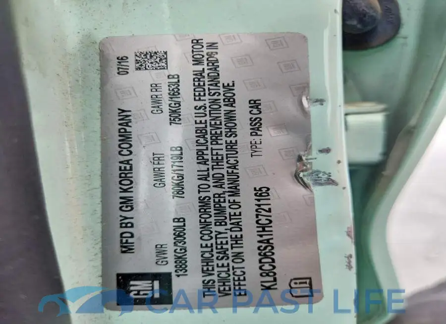 KL8CD6SA1HC721165# 13
