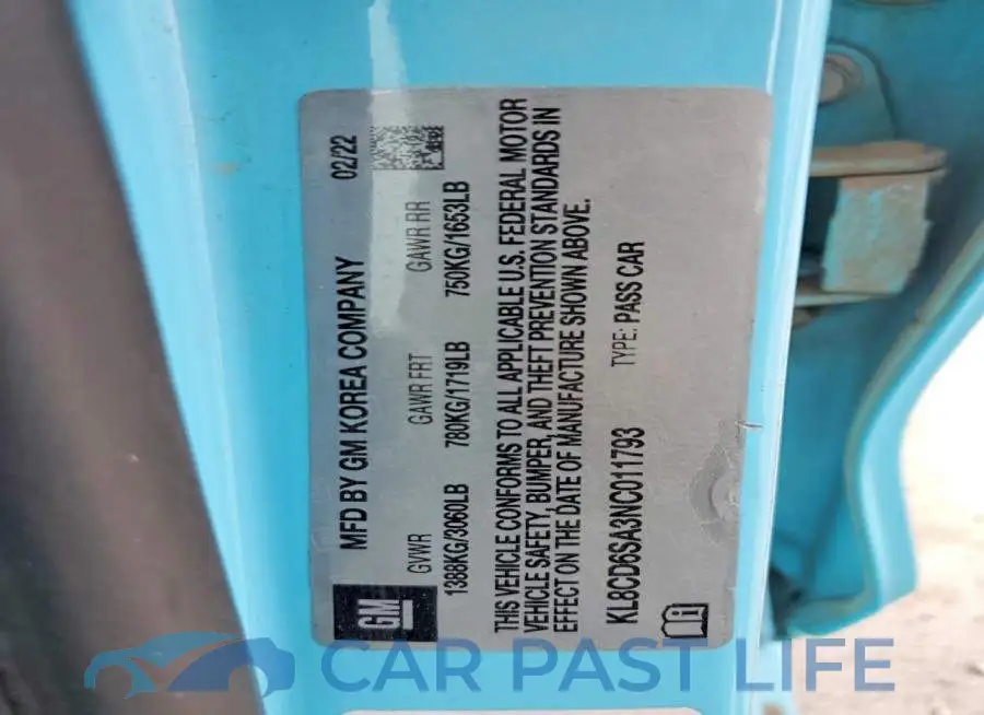 KL8CD6SA3NC011793# 12