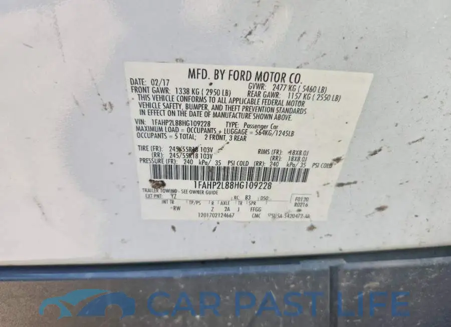 1FAHP2L88HG109228# 12