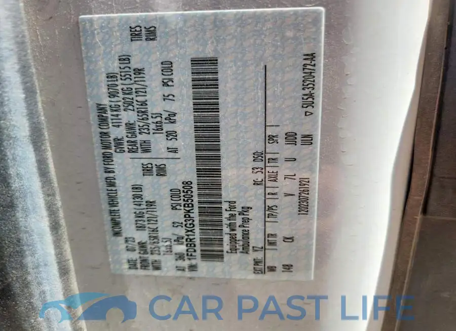 1FDBR1XG3PKB50508# 14