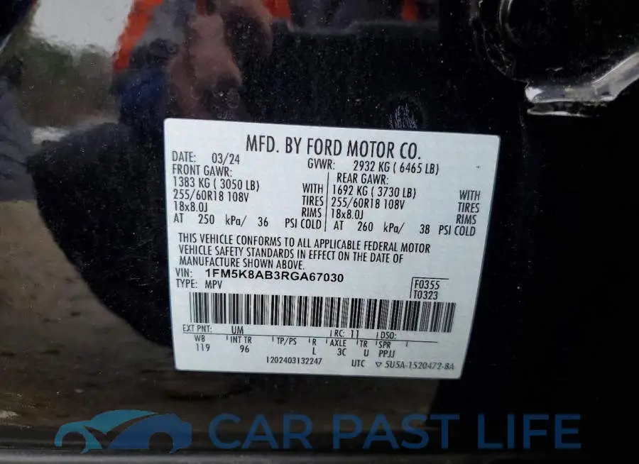 1FM5K8AB3RGA67030# 14