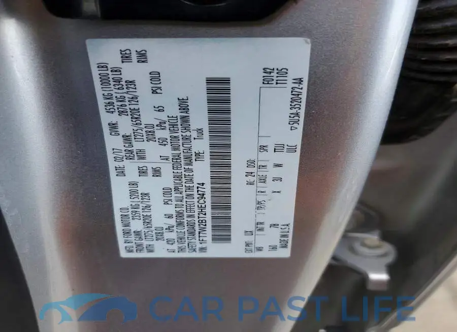 1FT7W2BT2HEC94774# 12