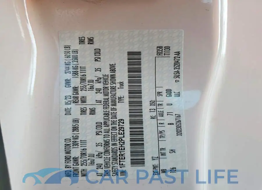 1FTER1EH2PLE29729# 12