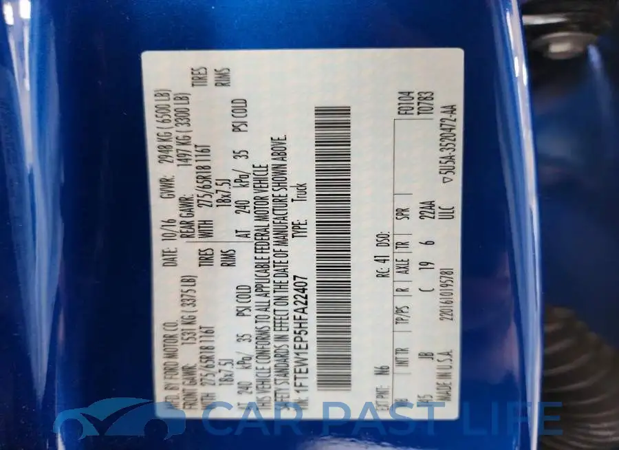 1FTEW1EP5HFA22407# 13