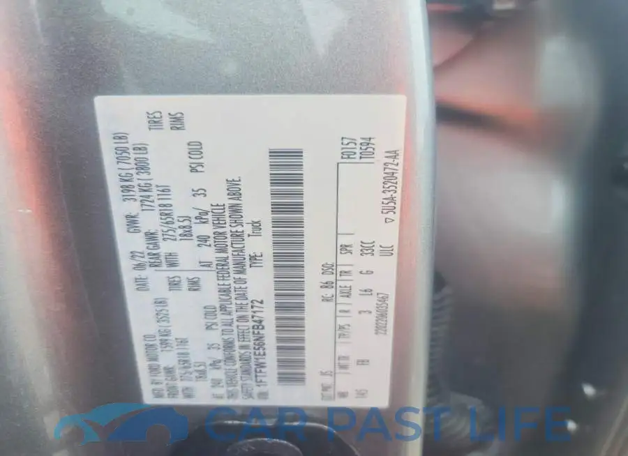 1FTFW1E56NFB47172# 12