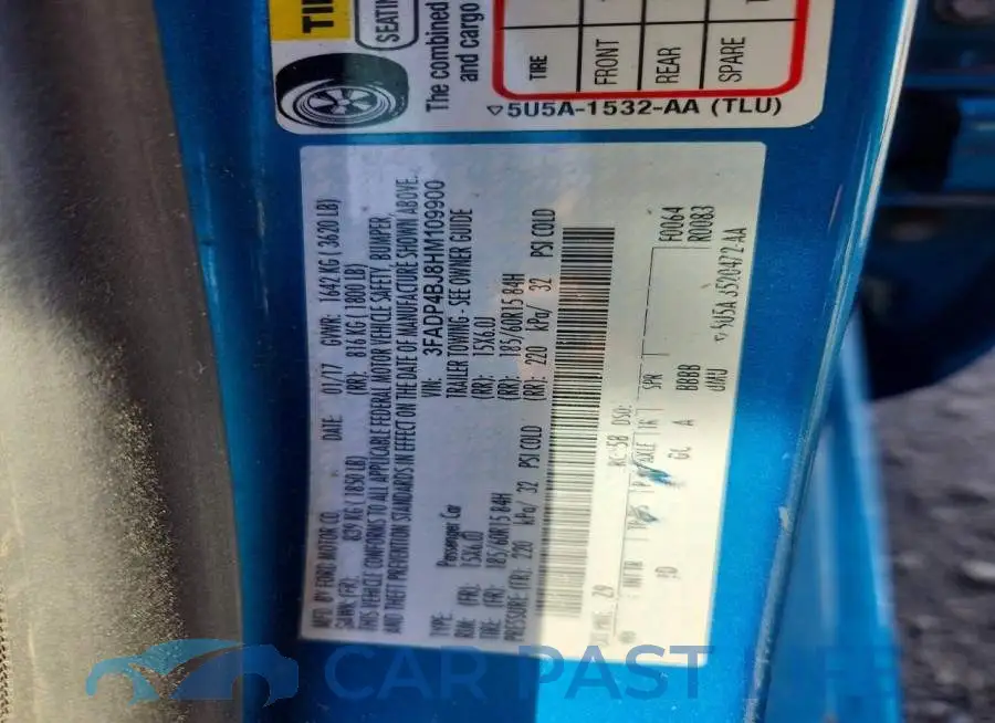 3FADP4BJ8HM109900# 12