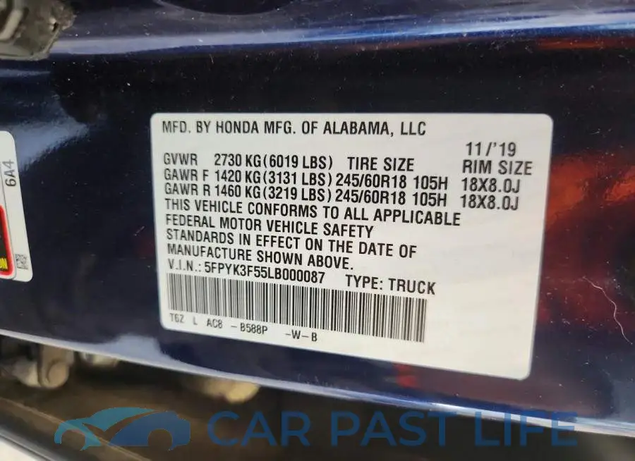 5FPYK3F55LB000087# 13