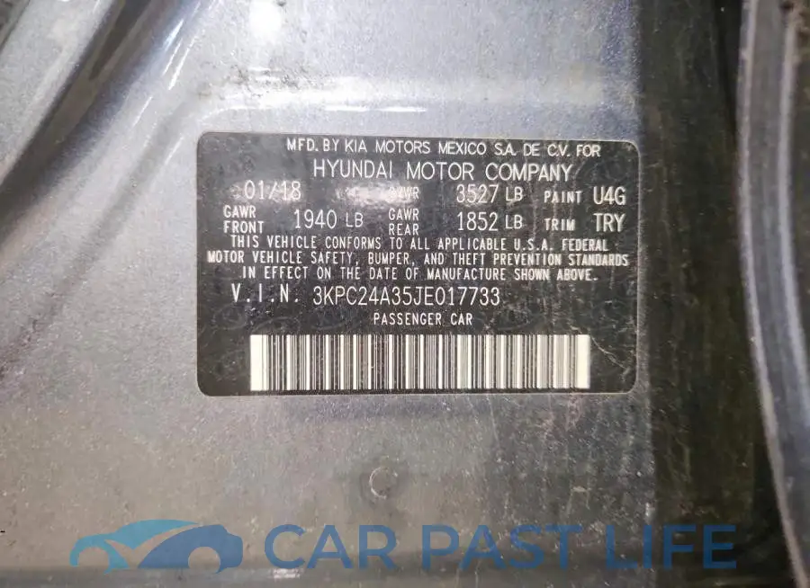 3KPC24A35JE017733# 12