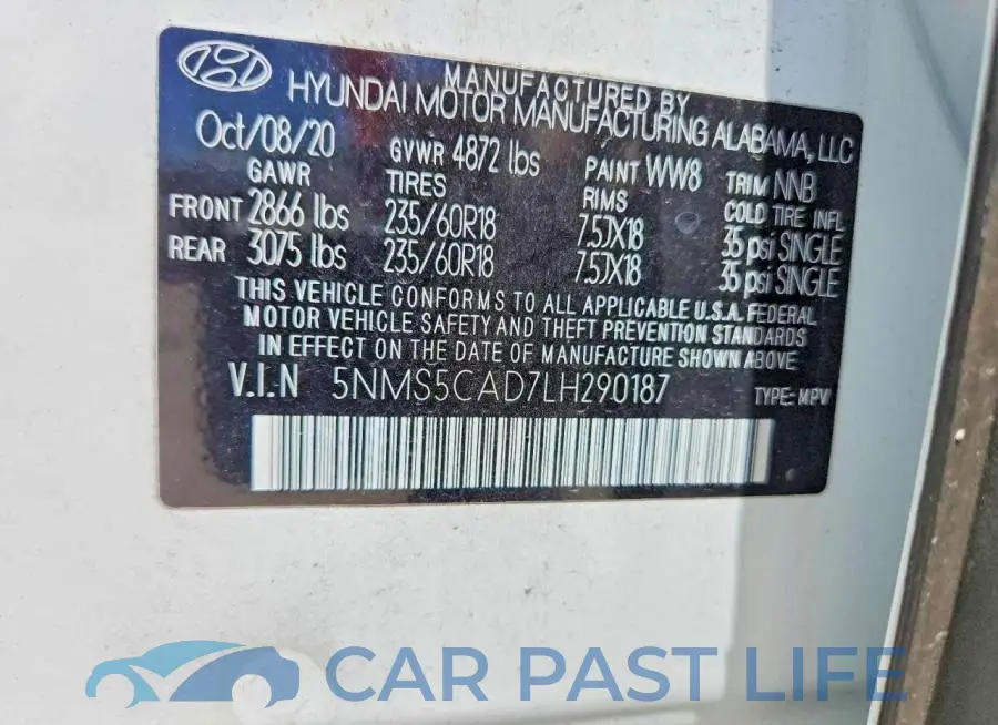 5NMS5CAD7LH290187# 10