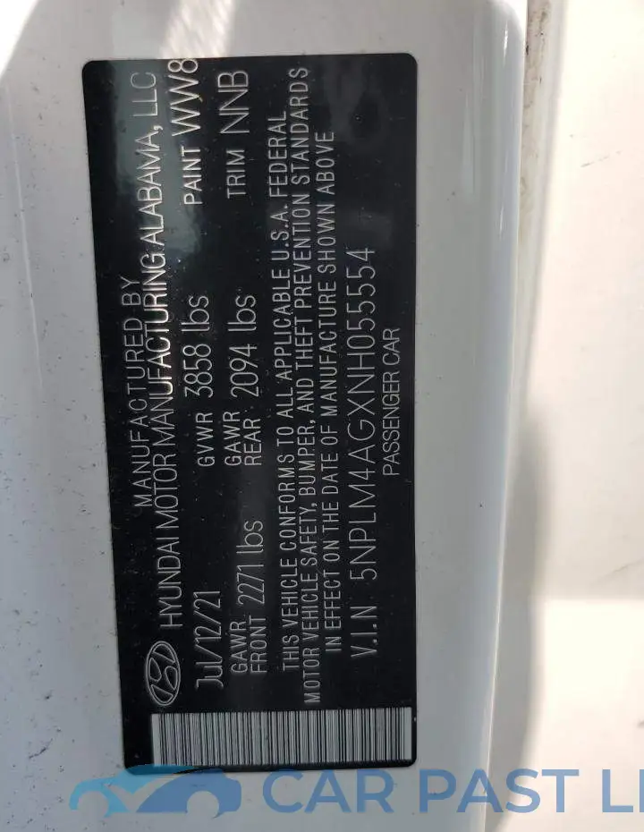 5NPLM4AGXNH055554# 12