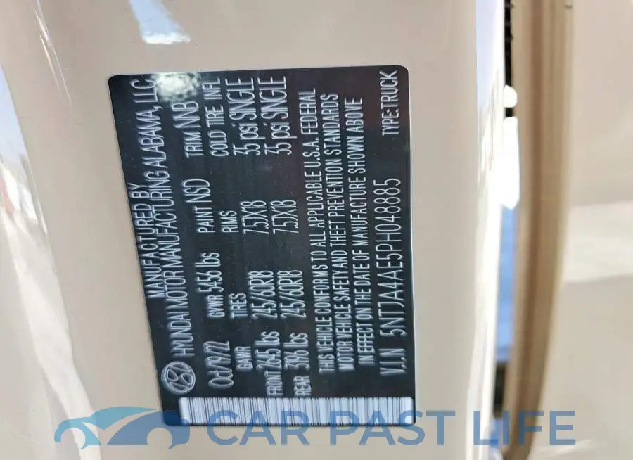 5NTJA4AE5PH048885# 12