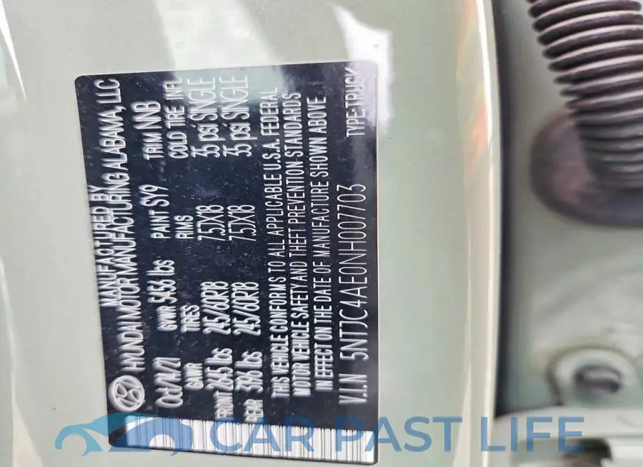 5NTJC4AE0NH007703# 12