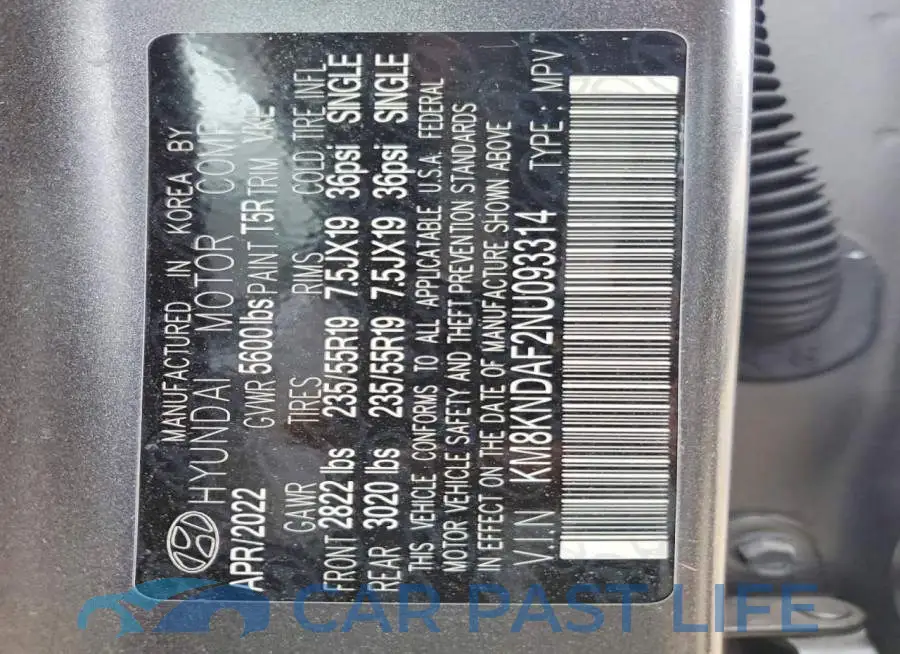 KM8KNDAF2NU093314# 12