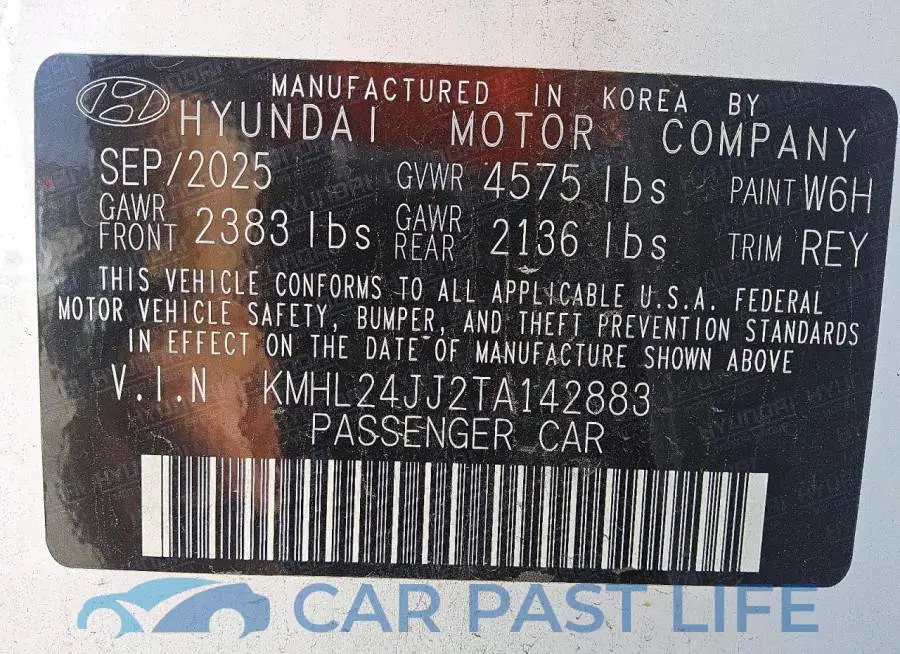 KMHL24JJ2TA142883# 13