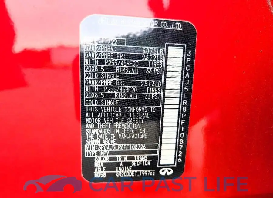 3PCAJ5LR8PF108726# 12