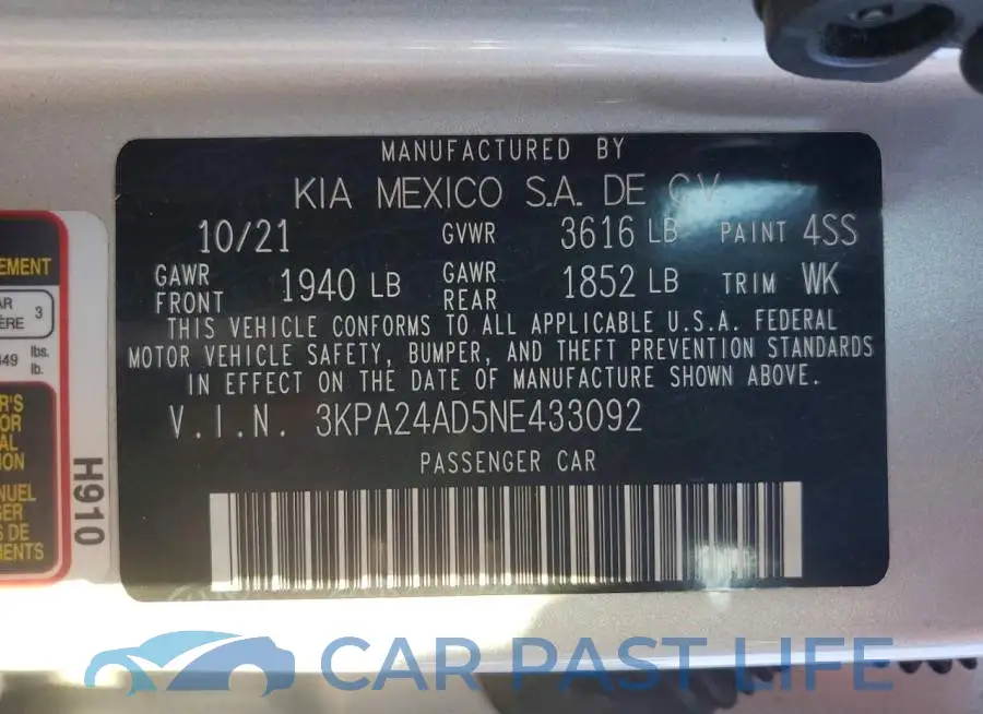 3KPA24AD5NE433092# 12