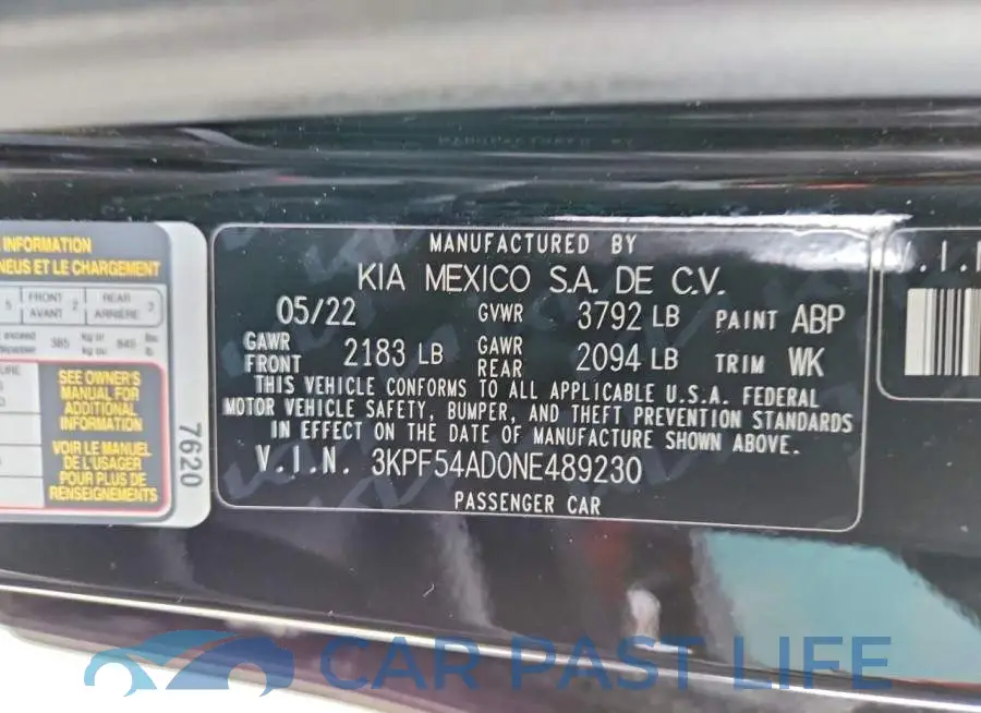3KPF54AD0NE489230# 12
