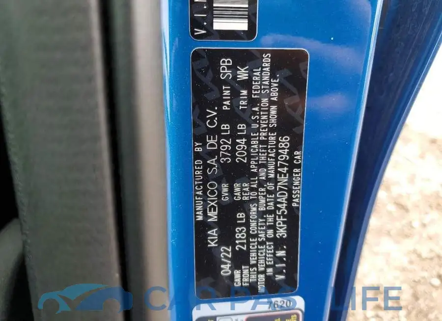 3KPF54AD7NE479486# 12