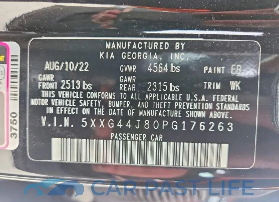 5XXG44J80PG176263# 12