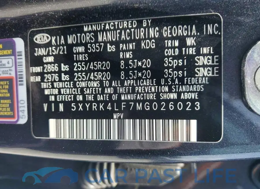 5XYRK4LF7MG026023# 13