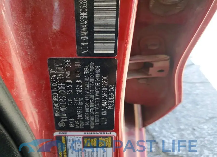 KNADM4A35H6062800# 12
