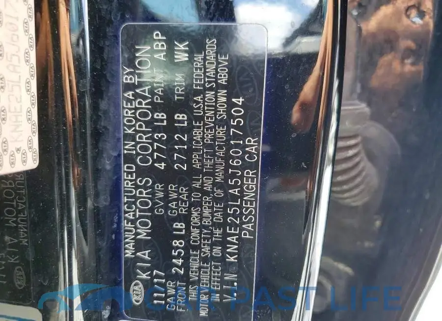 KNAE25LA5J6017504# 13