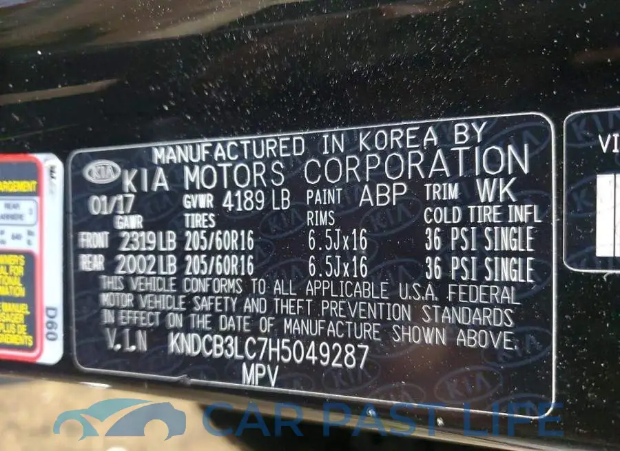 KNDCB3LC7H5049287# 13