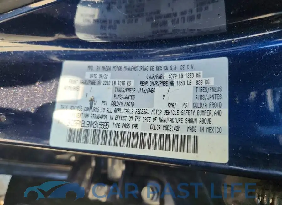 3MZBPABL9NM316595# 12