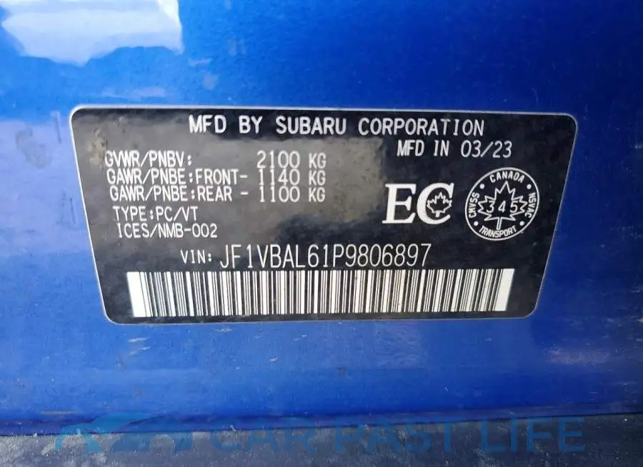 JF1VBAL61P9806897# 12