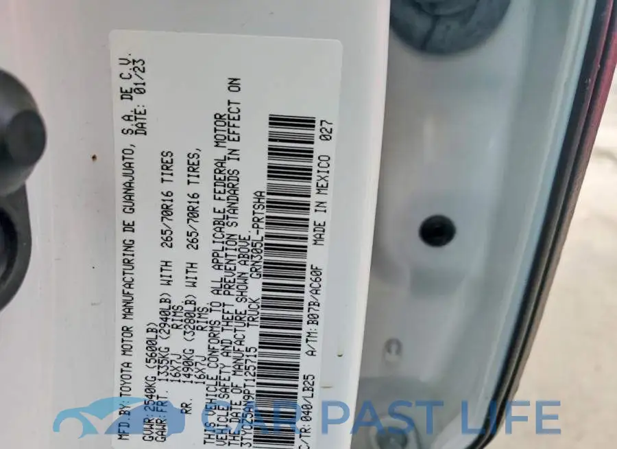 3TYCZ5AN9PT125715# 13