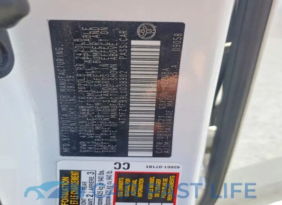 4T1FZ1FB9LU038902# 12