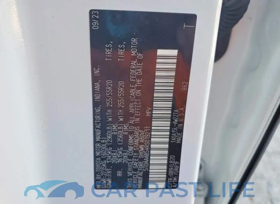 5TDAAAB54RS019211# 13