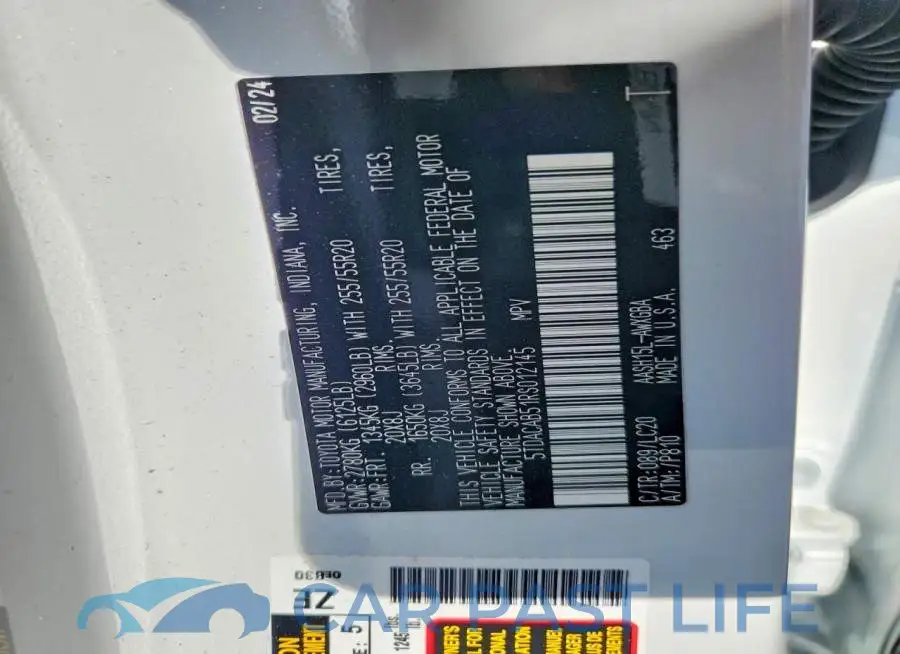 5TDACAB51RS012145# 12