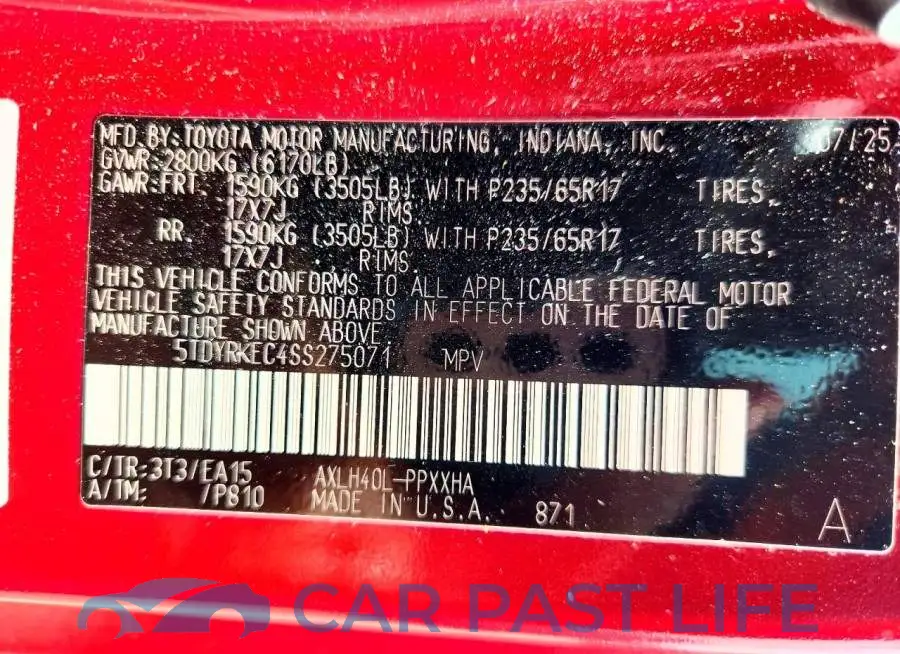 5TDYRKEC4SS275071# 13