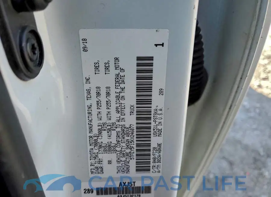 5TFEY5F15KX246077# 12