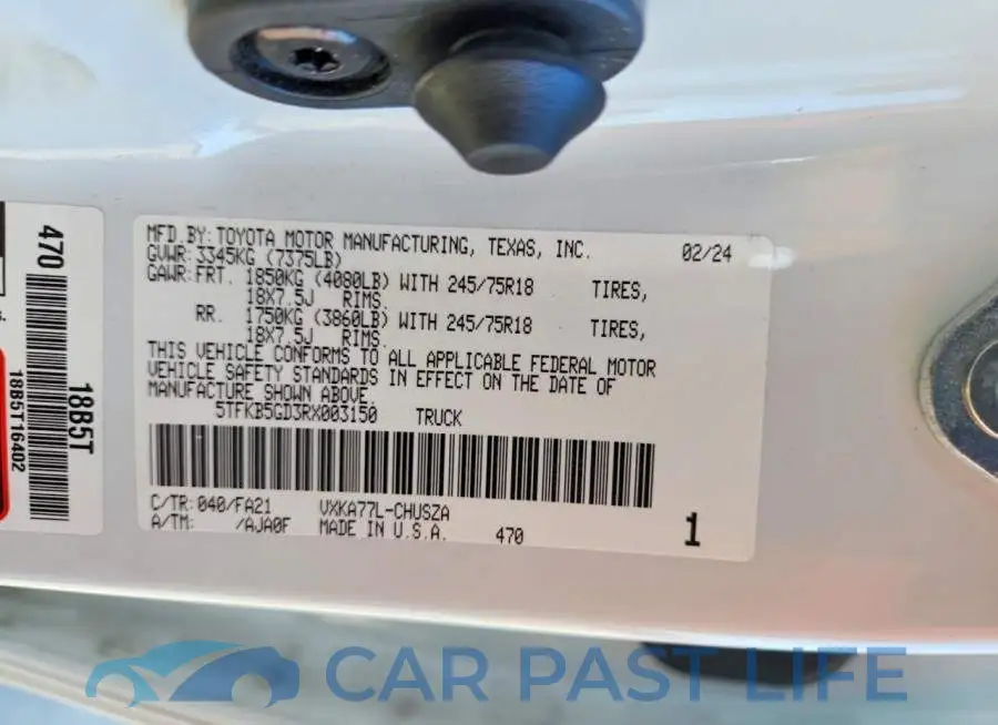 5TFKB5GD3RX003150# 12