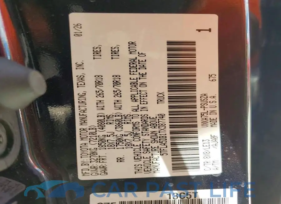 5TFLA5DB1TX387740# 13