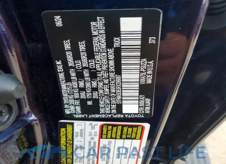5TFNA5DB3RX206087# 12