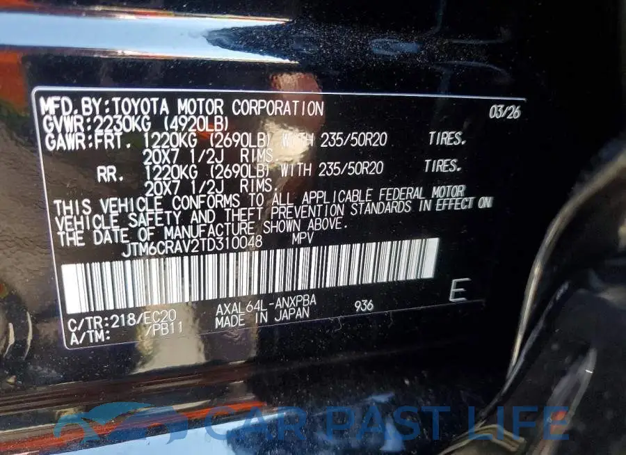 JTM6CRAV2TD310048# 13