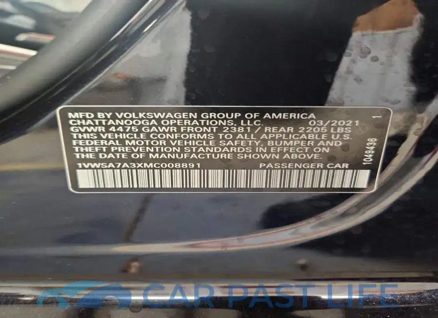 1VWSA7A3XMC008891# 12