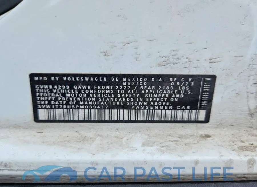 3VW1T7BU5PM039417# 12