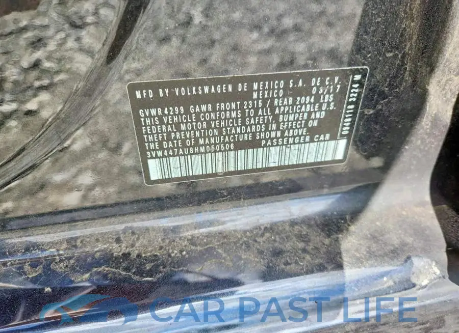 3VW447AU8HM050506# 12