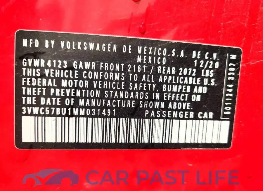 3VWC57BU1MM031491# 12