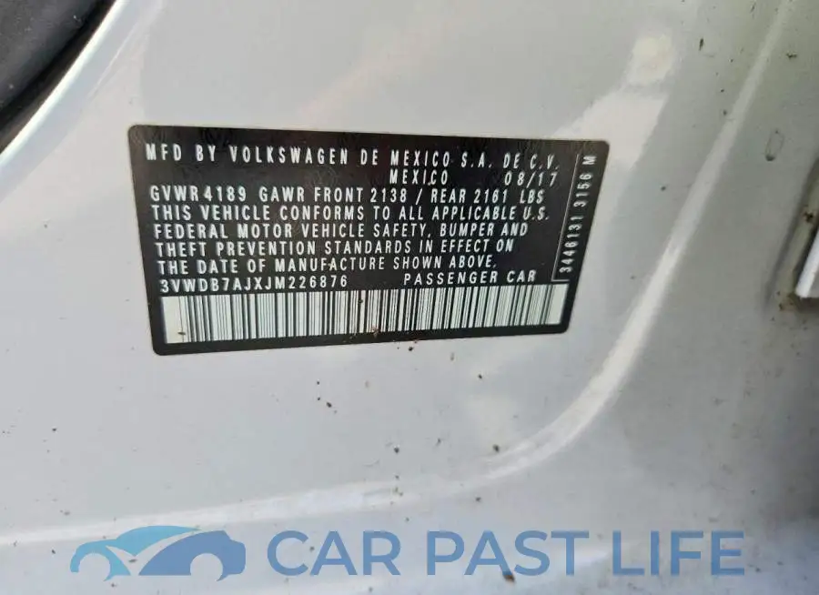 3VWDB7AJXJM226876# 13