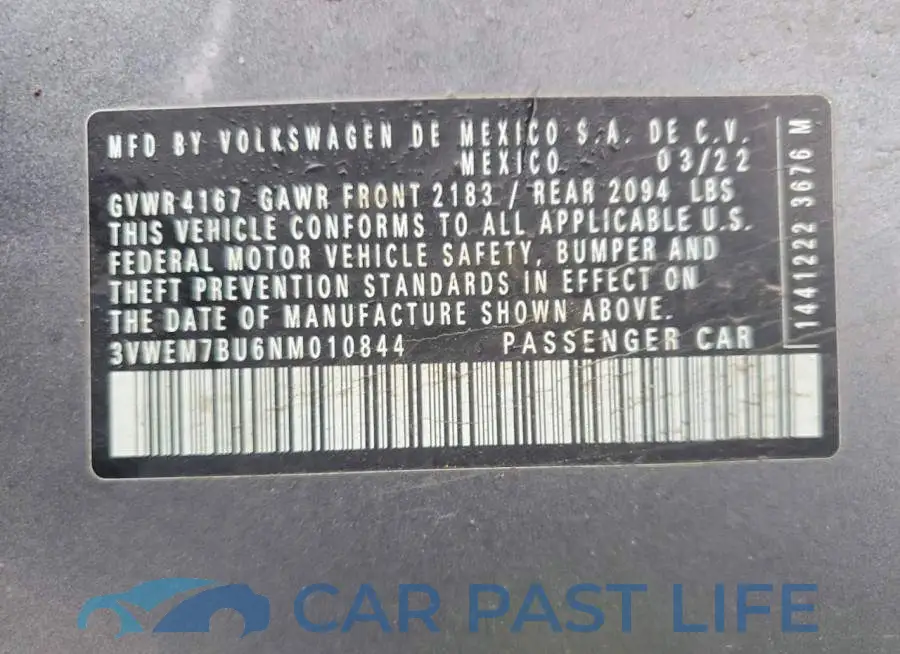 3VWEM7BU6NM010844# 12