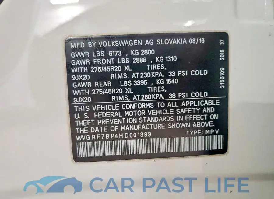 WVGRF7BP4HD001399# 12