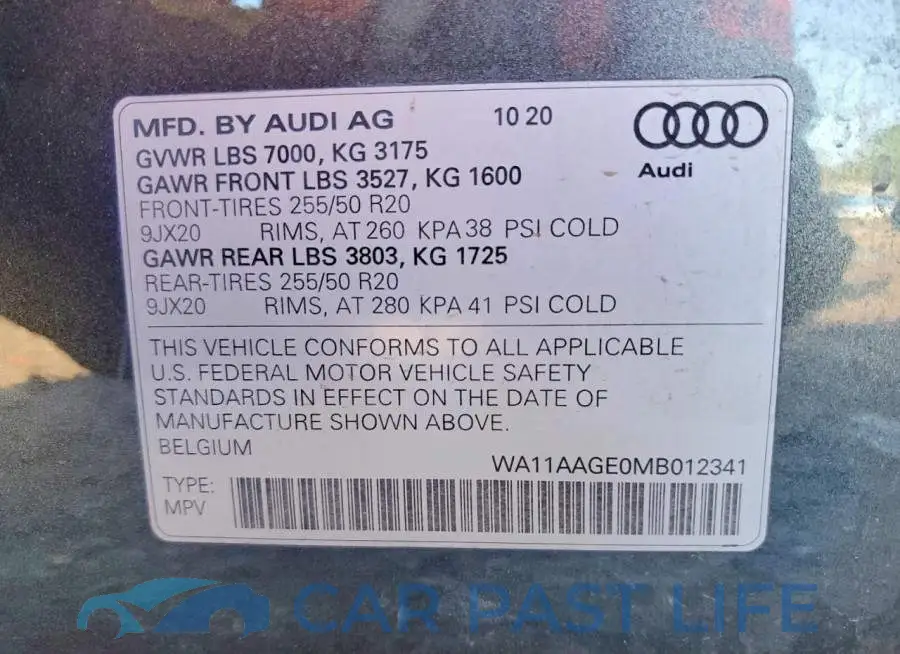 WA11AAGE0MB012341# 14