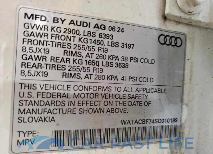 WA1ACBF74SD010189# 13