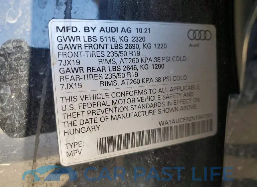 WA1AUCF32N1041351# 13