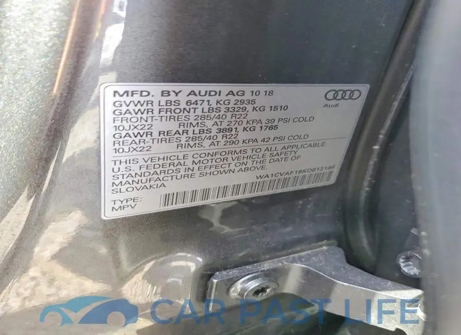 WA1CVAF16KD012146# 13